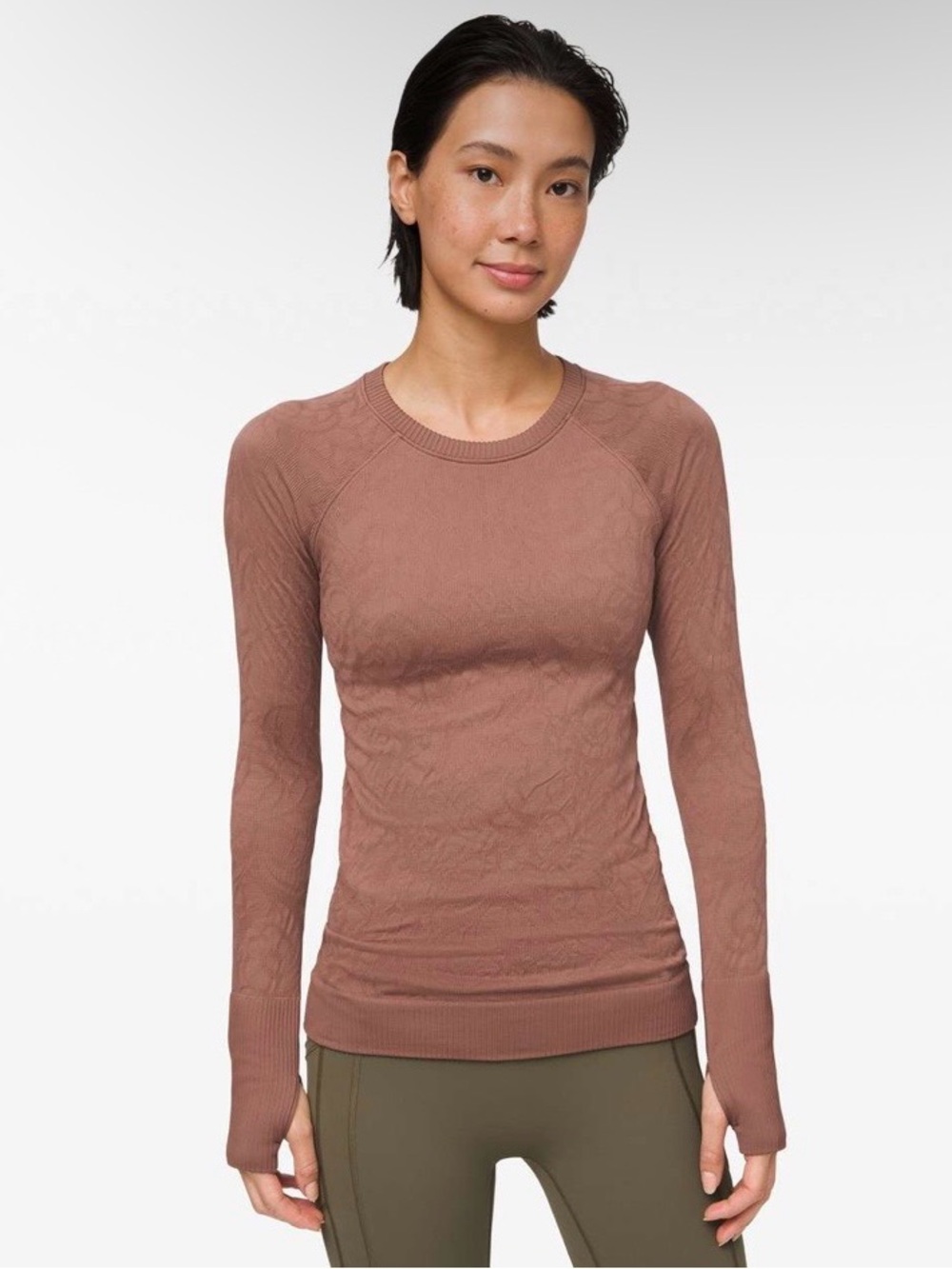 Lululemon Rest Less Pullover Spanish Oak Textured Knit Long Sleeve Womens Size 6